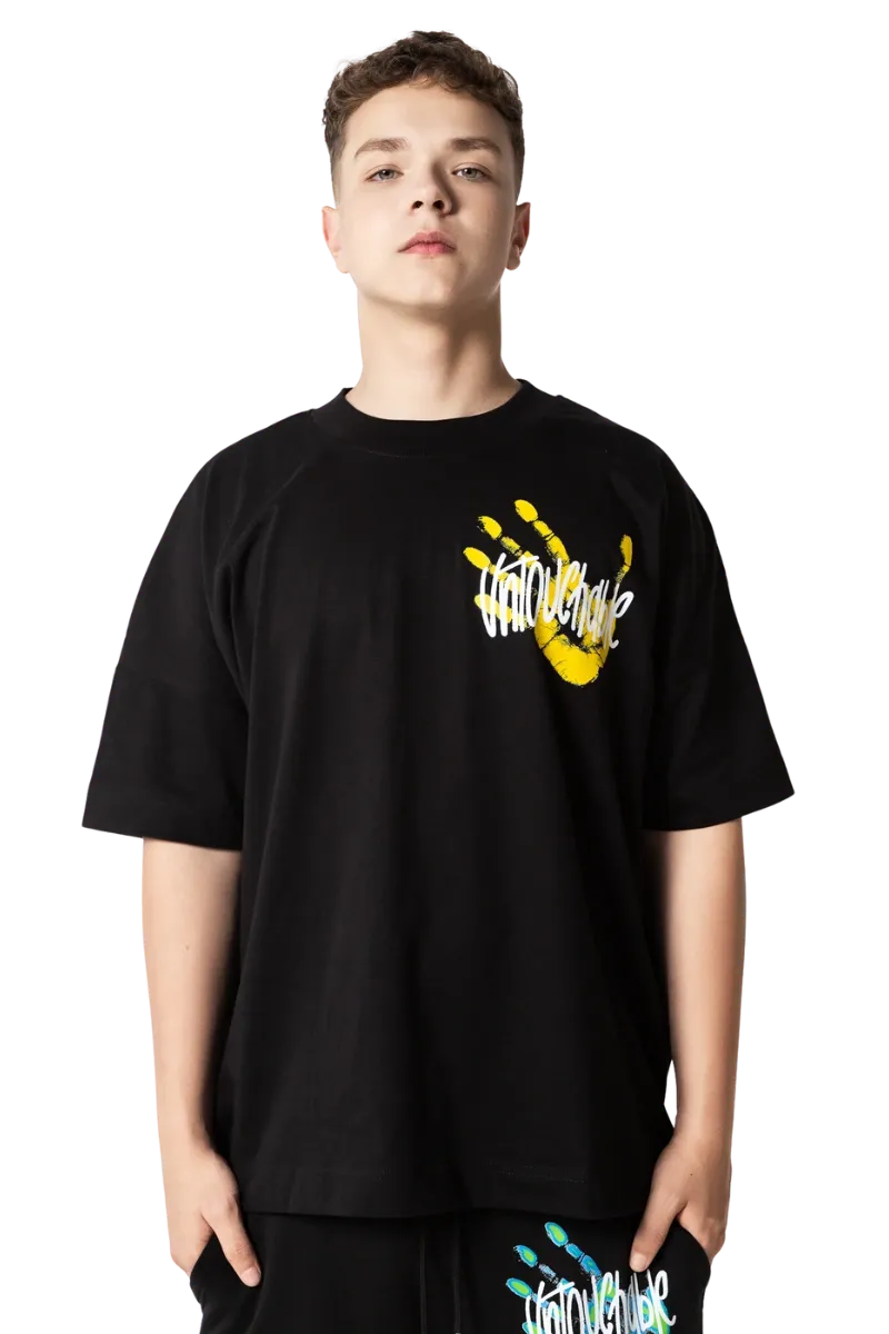 Tricou imprimeu manual Galben