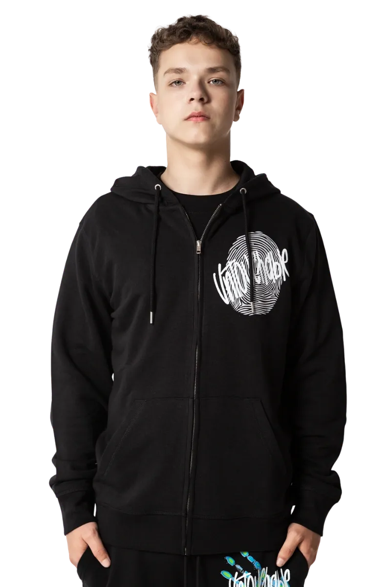 Hanorac cu fermoar Logo Alb