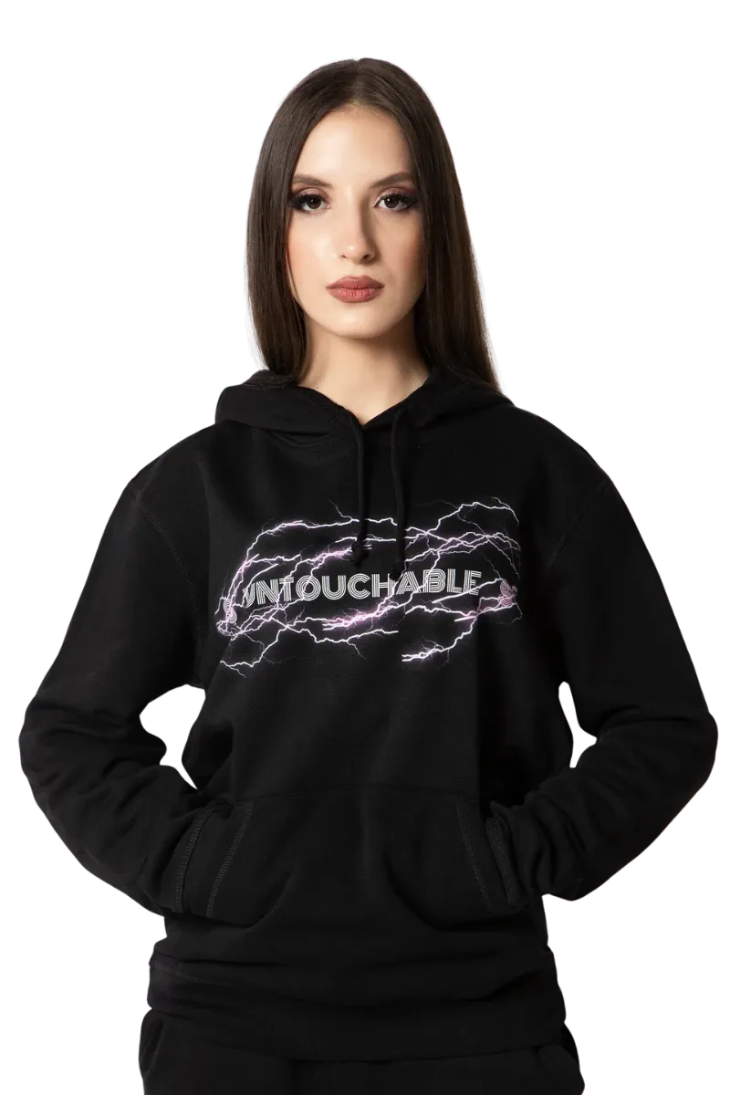 Hanorac cu gluga Lightning Roz Neon Roz